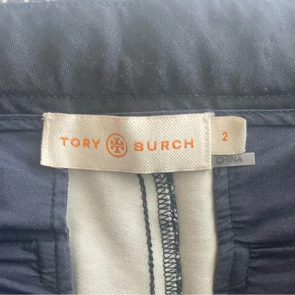 Tory Burch Callie Jacquard Pants Stretch Flat Front Geometric Size 2